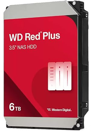WD Red Plus WD60EFPX Internal Hard Drive NAS 6 TB Internal 3.5 Inch SATA 6Gbs 5400 tpm Buffer: 256 MB