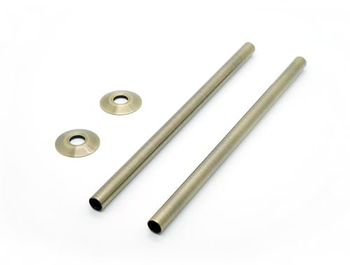 VANCOCO 2Pcs 300mm×15mm Radiator Pipe Sleeves, Antique Brass Radiator Collars Cover Pair Radiator Pipe Covers