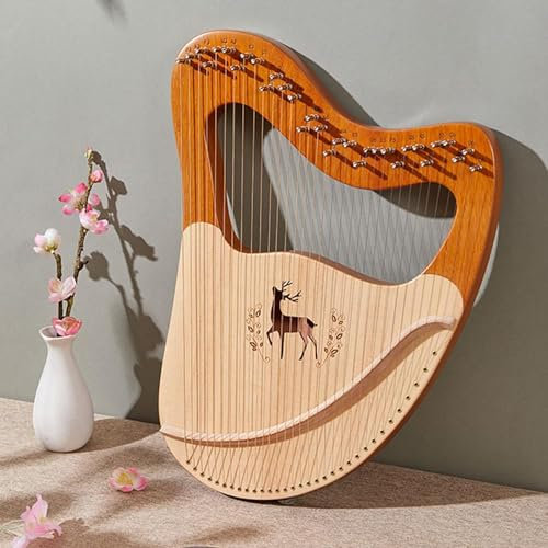 Arpa De Lira, Instrumento De Cuerda De Madera De Caoba Con Bolsa De Transporte, Llave De Afinación, Cuerdas De Repuesto, Manual De Instrucciones En Inglés, Instrumento Musical Clásico