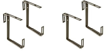 Xclou 343100 Blumenkastenhalterung ohne Bohren, Haken und Halter, Dunkelbraun, 19x5x17 cm (Packung mit 2)