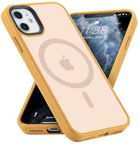 Yriklso Strong Magnetic Case for iPhone 11 [Compatibilty with MagSafe] Protective Shockproof Cover Phone Case for iPhone 11 6.1 Matte Orange