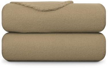 Coperta in pile 130 x 170 cm (tortora) – Öko Tex – calda coperta in pile coral – morbida e traspirante con bordo rimagliato – coperta per auto