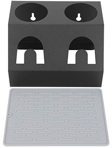 Escurridor De Doble Agujero Para Botellas De Soda, Escurridor Con Almohadilla, Escurridor De Botellas, Escurridor De Platos Para El Hogar, Cocina Y Comedor(negro)