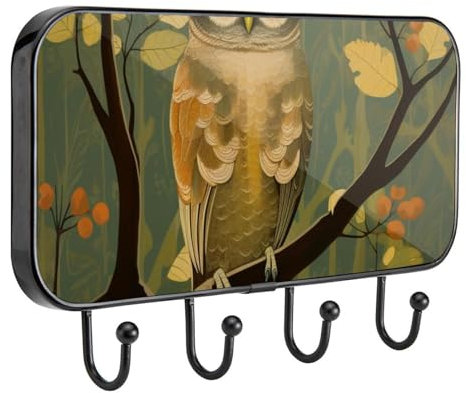 Wandhaken, Haken für Wände, keine Beschädigungen, Zweig, niedliche Eule, Wandhaken