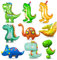 9 Stück Dinosaurier Ballon, Giant Dino Helium Ballon, XXL Kinder Dino Folienballon, Triceratops Dinosaurier Helium Luftballons, Dschungel Party Dekoration Riesenballon für Kinder Geburtstag