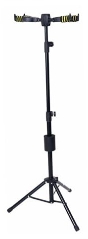 Generic Supporto per Chitarra Doppio Forniture per Strumenti Musicali Rack per Chitarra Treppiede Multiuso