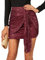 Damen Sexy Pailletten Midi Rock Kurz Glitzer Minirock Rave Outfit Karneval Rock S Weinrot
