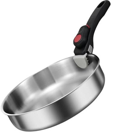 yanzisura Padelle antiaderenti, con manico staccabile, in acciaio inox, pentole e padelle, antiaderenti, antiaderenti, per casa e cucina