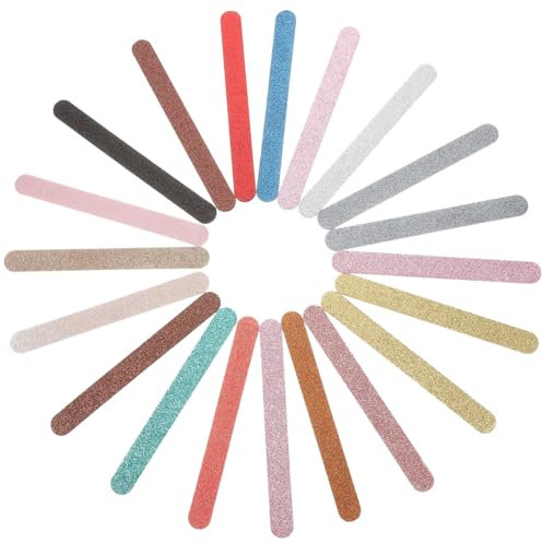 WOONEKY 20stücke Nagelfeilen Mit Glitzer Sandpapierfeilen Für Maniküre Und Pediküre Körnung Zum Feilen Von Naturnägeln Und Kunstnägeln