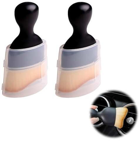 Kit de Nettoyage Voiture Intérieur, 2 Pièces Brosse à Poussière pour Intérieur de Voiture, Brosse Douce de Nettoyage D'intérieur de Voiture Pas de Rayures pour Moteur, Tableau de Bord, Intérieur