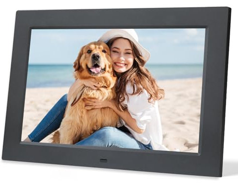 Digitaler Bilderrahmen 10.1 Zoll, 1920 * 1200 IPS FHD Touchscreen Elektronischer Bilderrahmen ohne WLAN, unterstützt USB- oder SD-Karte (64G) Foto/Video/Kalender/Uhrfunktion, mit Fernbedienung