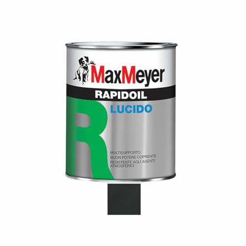 Max Meyer Rapidoil, Smalto Lucido Universale per Ferro e Legno, Resistente agli Agenti Atmosferici, Buon Potere Coprente, Multisupporto, 13-16 mq/l (Grigio Antracite RAL 7016, 0,375 Litri)