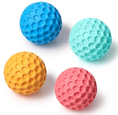 iPettie Lot de 4 jouets en nid d'abeille pour chiens à mâcher agressifs, jouets couineurs à mâcher