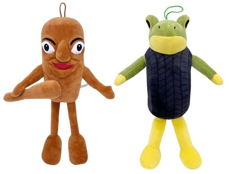 Benolls Tung Tung Tung Sahur Plush,2025 New Tralalero Tralala Plush,Italian Brainrot Stuffed Figure Pillow Gift for Fans (Brown+Frog)