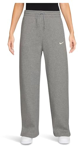 Nike Women's Sportswear Phoenix Fleece High-Waisted Wide-Leg Pants Dark Grey Heather/Sail Large