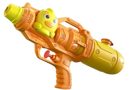 Wasserpistole 500ml Wassertank mit Großer Reichweite 5-8m, Water Soaker Blaster Toy Portable, Sommer Wasserspielzeug, Tragbares Wasserspiel-Kampfspielzeug für Kinder Schwimmbad, Orange Ente