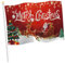 fkngcp Bandiera di Natale Buon Natale Babbo Sleigh Banding Banner di Decorazione
