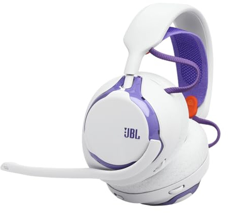 JBL Quantum 650, Wireless Over-Ear Bluetooth Gaming Headset, White | JBL Quantum Spatial Sound, Noise Cancelling Mic, USB-C Cable, 45H Battery Life, Multiplatform Compatibility