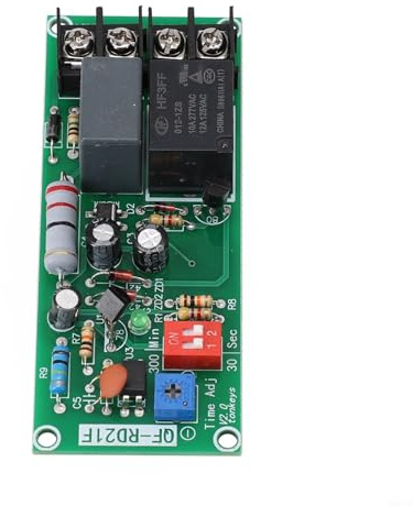 Niceminiwall QF-RD21F Timer Control For Relay Module with 4 Adjustable Delay Settings for Exhaust and Cooling Fans, 100-220V AC, 10A Capacity, Power Off Delay Function