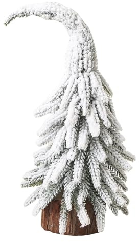 XKEDNMF Weihnachtsbaum im Topf, Tischdekoration, Sockel aus Naturholz, perfekt for Büro und Zuhause zur Weihnachtszeit(Style B,25cm/9.8in)