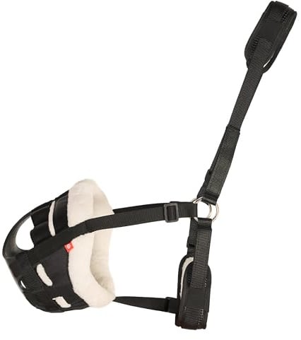 Imperial Riding Fressbremse „Fur Spacious“ geräumig mit Fellrand, Schwarz, Cob