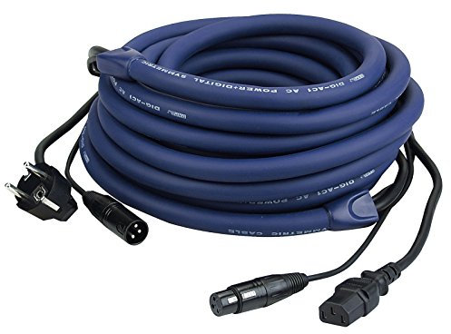 LIGHT Power/Signal Cable Schuko Male to IEC, 10m