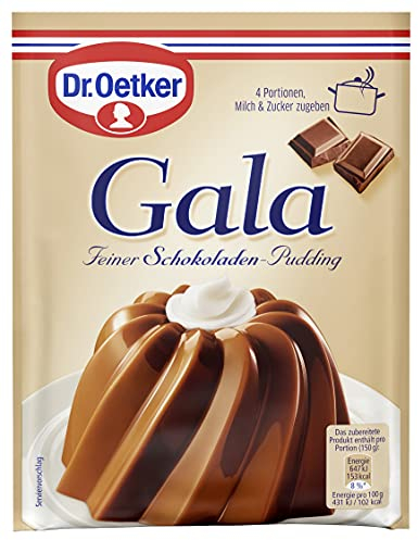 Dr. Oetker Gala Schokolade: Puddingpulver zur Zubereitung eines feinen Puddings mit Schokolade für besonderen Dessert Geschmack, 10er Pack (10 x 2 x 50g)