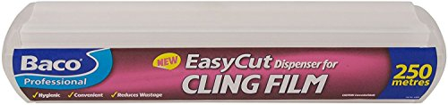 BacoFoil Film étirable Professionnel Easycut et Distributeur 250 m x 35 cm, Blanc, 40 x 8,4 x 7,4 cm