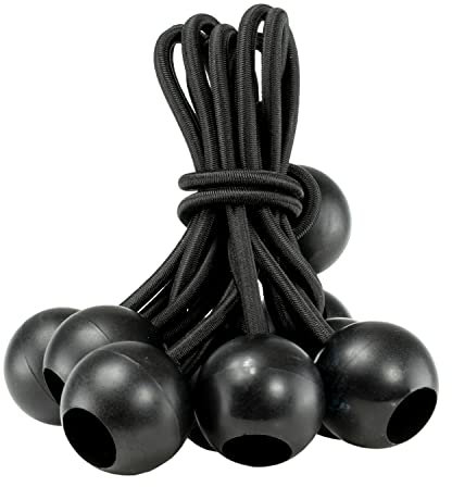 Pack of 10 x 8 stretchy elasticated toggle Bungee balls,20cm length ideal for camping tarps,tie downs,tarpaulins & luggage