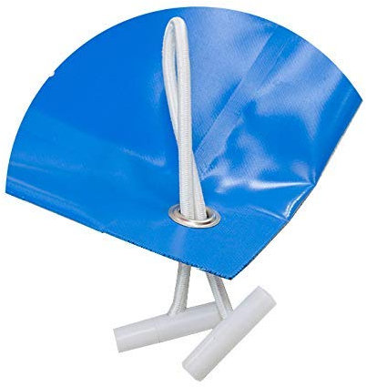 Cubierta de piscina invierno de 18,30x6,30 metros. (En una piscina de 18x6 metros la lona cubriría 15cm sobre todo el contorno de la piscina). Color Azul(exterior)/Negro(interior).