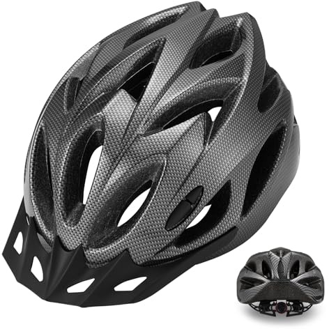 Zacro Adult Bike Helmet, Lightweight Bicycle Helmet with Removable Pads and Visor, CPSC Certified Safety Helmet for Men Women, Mountain Road Cycling Helmet for Adult, Black