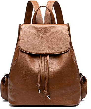 Monitika Rucksackhandtaschen Damen Modischer Leder Wasserdicht Reise rucksack Braun