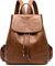 Monitika Rucksackhandtaschen Damen Modischer Leder Wasserdicht Reise rucksack Braun