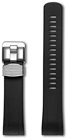 CRAFTER BLUE 22mm Curved End Watch Band Rubber Strap Replacement for Seiko Turtle Prospex Automatic Dive Watch SRP773, SRP775, SRP777, SRP779, SBDY013, SBDY015, SBDY017, SBDY021, SBDY027 etc Black