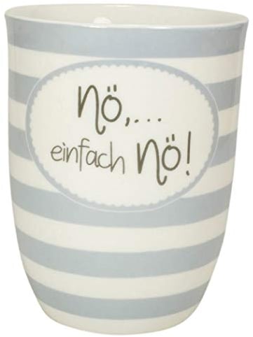 Mea-Living Tasse mit Henkel NÖ, EINFACH NÖ! grau, 500ml, Becher mit Spruch, Geschenkidee für Freundin, Spruchtasse