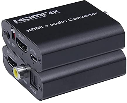 HDMI Audio Extraktor 4K@30Hz, BolAAzuL HDMI Audio Konverter Splitter HDR 1080P@60Hz, HDMI 1.4 zu SPDIF 5.1 Kanal +Toslink+Optical+Digital Koaxial+3,5 mm Stereo L/R mit EDID für Blue-Ray Player PC PS4