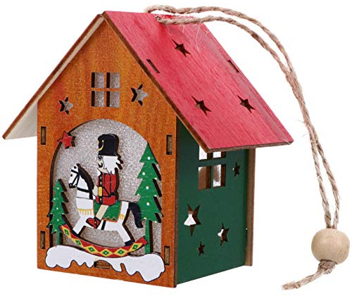 VOSAREA Nutcracker Hanging Pendant Christmas Tree Ornament Led Light Festive Home Decor for Bedroom Garden Bar Xmas Decoration