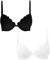 Cotonella Daniela Reggiseni Push-Up in Pizzo con Imbottitura Gel, Coppa B,(Bianco E Nero) 1B