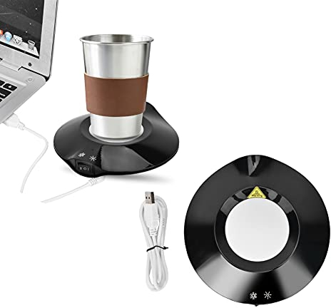 Kaffeetassenwärmer, USB-Warmtassenmatte, kalte, heiße Doppelzweck-Untersetzer-Kaffeetasse, isolierte Polstermatte, für den Büro-Schreibtisch.(Schwarz)