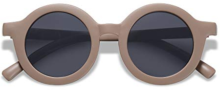 SOJOS Simpatici occhiali da sole rotondi per bambini Girls Boys Protezione UV400 SK5606 con Telaio Caffè/Lente Marrone