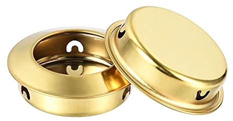 sourcing map Finger Flush Pull Handle, 8pcs 35mm/1.38 Hole Dia, Inclined Plane Drawer Door Pull, Golden