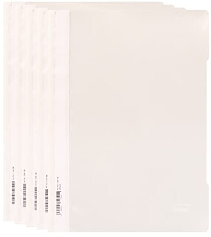 Idena 11349 - Schnellhefter DIN A4, aus PP, Stärke 250 µ, weiß, 5 Stück