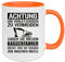 Crealuxe Kaffeetasse - Achtung Baggerfahrer -Spruchtasse, Bürotasse, bedruckte Keramiktasse, Tasse mit Spruch, Hochwertige Kaffeetasse (Orange)