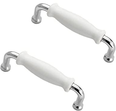 2PCS Cupboard Handle, Ceramic Zinc Alloy Cabinet Handle, Kitchen Drawer Door Handles, Door Knobs for Replacement, for Drawer, Kitchen Cabinet, Bathroom Cabinet, Wardrobe Door(Hole Centre: 96mm)