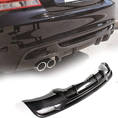 JCING Kohlefaser-Heckdiffusor für BMW 1er-Serie E82 M-Tech 120i 125i 128i 135i 2-Türer 2007–2013 Fabrikauslass untere Stoßstange Lippe Spoiler Körperkit (Einzelauslass mit Doppelauspuff)