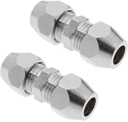 VGOL 2 PZ 6mm Raccordo Per Tubo Doppio Ghiera Dritto Raccordo A Compressione Adattatore In Rame Nichelato Aria Condizionata Adattatore Di Accoppiamento Per Tubi Idraulici