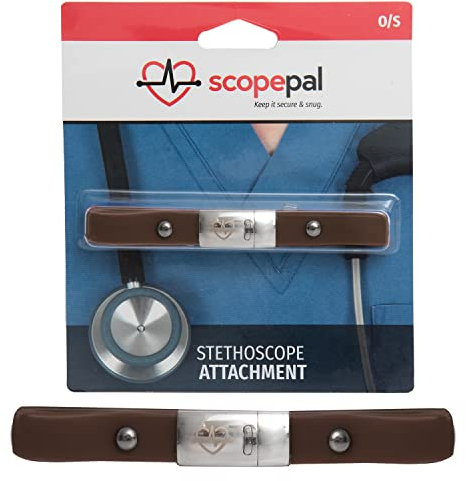 ScopePal Clip für Stethoskope, Stethoskop-Clip für Ärzte, Krankenschwestern, Medizinstudenten, Stethoskop-Zubehör kompatibel mit 3M Littmann Classic III, Lightweight II S.E, und mehr, Braun