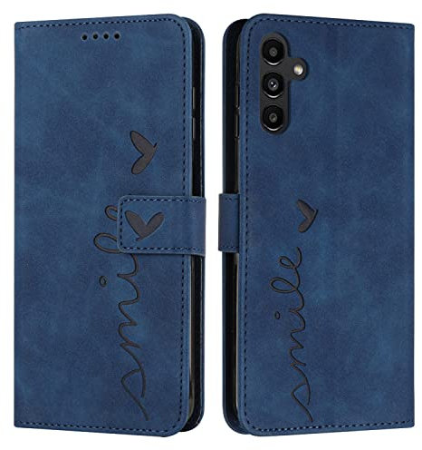 VEEMOS Klapphülle für Samsung Galaxy A54 5G Hülle Klappbar Handyhülle mit Kartenfach Ständer Schutzhülle Handy Tasche Leder Flip Book Case Cover Handytasche - Blau