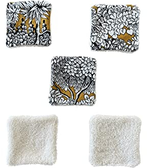 Lingettes démaquillantes x5 | coton démaquillant | coton lavable | Disques lavables | Éponge lavable fait main