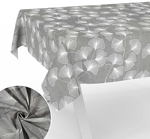 Stoff Tischdecke Tischwäsche Textil Tischtuch Baumwolle Polyester Gewebe abwaschbar pflegeleicht, in rund oval eckig Pusteblume 120x140cm Schnittkante